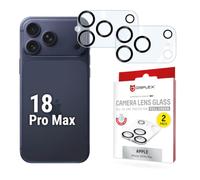 Displex Cristal protector de cámara para iPhone 18 Pro Max (10H), paquete | DISPLEX Lente de cámara de cubierta completa, dureza 10H, protección completa del módulo de la cámara, montaje rápido