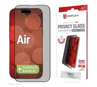 Displex Cristal protector de privacidad (10H) compatible con iPhone Air, marco de montaje ecológico (Privacy Glass Full Cover)