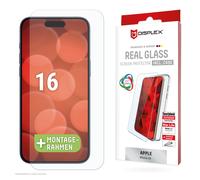 DISPLEX Cristal protector real + funda de móvil para iPhone 16