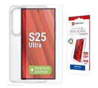 DISPLEX Película de protección de cristal auténtico + funda de móvil Samsung Gal. S25 Ultra