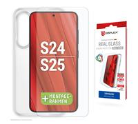 DISPLEX Película de protección de cristal auténtico + funda de móvil Samsung Galaxy S24/S25