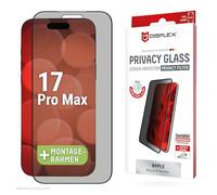 Displex Privacy Glass Full Cover Compatible con iPhone 17 Pro Max, marco de montaje ecológico (Privacy Glass Full Cover)