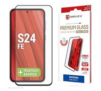 Displex Protector de pantalla premium (Full Cover, 10H) para Samsung Galaxy S24 FE, marco de montaje ecológico, cobertura completa, vidrio templado, protector de pantalla resistente a los arañazos,