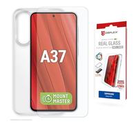 Displex Real Glass MM - Carcasa para Samsung Galaxy A37 5G (cristal real con MountMaster + funda)