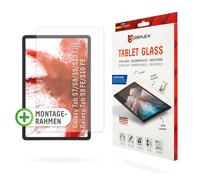 DISPLEX Tablet Cristal (9H) Samsung Tab S8/S9/S9FE/S10FE/S10 Lite Marco de montaje ecológico en forma de L, irrompible, ultrafino, invisible