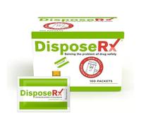 DisposeRx Paquetes de eliminación de medicamentos - Paquete de 100 - Solución de eliminación de medicamentos a granel para departamentos de bomberos, oficinas médicas, departamentos de salud pública
