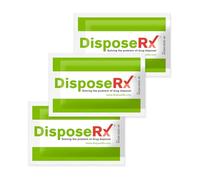 DisposeRx Paquetes de eliminación de medicamentos, paquete de 3 unidades, eliminación de medicamentos asequibles en el hogar, neutraliza píldoras, cápsulas, líquidos, simples, seguros, no tóxicos
