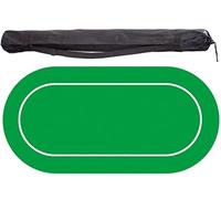 Disposición de la Mesa de póquer, tapete de Mesa de póquer Ovalado portátil con Bolsa de Transporte(Green)