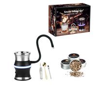 Dispositivo ahumador compacto recargable para cócteles, carnes, quesos, incluye cepillo de repuesto, fácil de usar, para el hogar, entretenimiento, ahumador profesional de bebidas