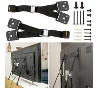 Dispositivo Anti-Punta, 1 Set, en Negro, para TV, Muebles y Armarios, Correas de Seguridad 68 cm, Fácil de Instalar, Seguridad Infantil para Niños Pequeños y Mascotas, Clavijas y Tornillos incluidos