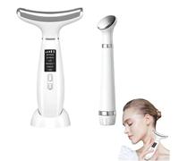 Dispositivo antiarrugas, luz LED de cuatro colores, masajeador facial y de cuello con seis modos, terapia de frío/calor, masajeador ocular con microcorriente EMS