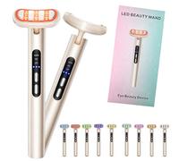 Dispositivo antiarrugas y antienvejecimiento 9 en 1 con terapia de luz LED, masajeador eléctrico ocular EMS, calor y vibración, cabezal giratorio de 90° para ojeras, bolsas y líneas de expresión