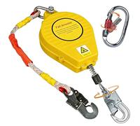 Dispositivo Anticaidas Retráctil 3-20m, Arnés de Seguridad Anticaídas Retráctil Homologado, Anticaidas Retractil Seguridad para Techado y Construcción, Carga:150kg(Amarillo,20m)