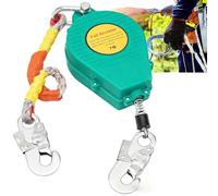 Dispositivo Anticaidas Retractil, 3-20m Homologado Línea de Vida Retráctil Portátil con Gancho Autoblocante, Anticaidas Retractil Seguridad para Techado y Construcción, Carga Máxima:150kg(green,15m)