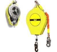 Dispositivo Anticaidas Retráctil, 3-20m Linea de Vida Retractil Homologado con Gancho Autoblocante, Amarillo Arnés de Seguridad Anticaídas Retráctil Trabajo en Tejados/Altura, Carga:150kg (3m)