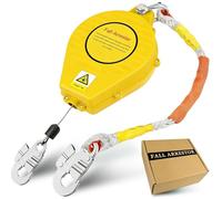Dispositivo Anticaidas Retráctil, 3m/5m/7m/10m/15m/20m Linea de Vida Retractil con Gancho Autoblocante, Arnés de Seguridad Anticaídas Retráctil para Operaciones a Gran Altitud(Amarillo,5m)