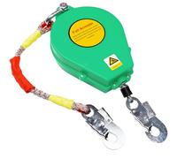 Dispositivo Anticaídas Retráctil, Línea de Vida Retráctil Autorretráctil Portátil 5-15m, Profesión Equipos Anticaída Retractil Portátil para Trabajos Aéreos, Carga:150kg (15m, Verde)