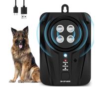 Dispositivo antiladridos de 33 pies, dispositivos disuasivos automáticos de ladridos de perros con 4 altavoces, dispositivo de audio y ultrasónico anti ladridos de perros, dispositivo de control de