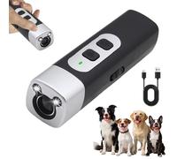 Dispositivo antiladridos para perros, repelente ultrasónico de perros, dispositivo de ultrasonido antiladridos, dispositivo ultrasónico antiladridos con 3 frecuencias ajustables, linterna LED, parada