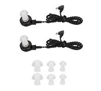 Dispositivo Auditivo de 2 Uds, Cable de 2 Pines Y 6 Uds. de Tapones para los Oídos, Receptor de Dispositivo Auditivo de Sonido Portátil con Accesorio de Repuesto para Tapones para los Oídos(Negro)