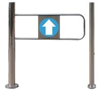 Dispositivo automático de salida de puerta basculante de acero inoxidable para biblioteca de tienda lateral izquierdo, 90 x 97 cm, fácil acceso seguro.