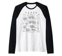 Dispositivo balístico Antiguo Medieval de Canon, Divertido diseño Vintage Camiseta Manga Raglan