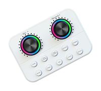 Dispositivo cambiador de voz portátil con 4 efectos de sonido, luz colorida, pequeña transmisión en vivo, micrófono de mano, mezclador de efectos para KTV