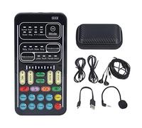 Dispositivo Cambiador de Voz, Tarjeta de Sonido Portátil con 8 Cambios de Voz, 8 Efectos de Sonido, Mini Convertidor de Sonido para Teléfono, Computadora, Tableta (versión Inglesa)
