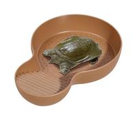 Dispositivo de agua de tortuga, cuenco de comida para reptiles con peldaños extraíbles, de acuario, ranas que alimentan a tortugas, tortugas, lagartos de ranas