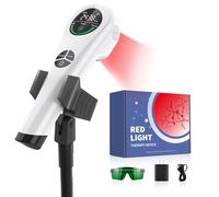 Dispositivo de amenaza de luz roja para dolor corporal con soporte, 4 x 808 nm + 14 x 650 nm, terapia de luz infrarroja cercana de mano para cuerpo humano y mascota, articulación de espalda, rodilla