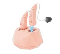 Dispositivo de audio recargable con cancelación de ruido, volumen ajustable, chip inteligente y estación de carga, discreto en el oído,Amplificadores de sonido para personas mayores (2, Beige)