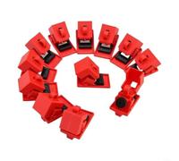 Dispositivo de bloqueo de disyuntor tipo abrazadera para interruptores de 120 V a 277 V, kit de etiquetas de bloqueo de seguridad de nailon relleno de vidrio con tornillo de dedo, rojo, ancho del