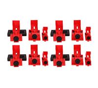 Dispositivo de bloqueo de interruptor unipolar 12 piezas Abrazadera de interruptor de nylon Kit de etiquetado de bloqueo de seguridad industrial Rojo duradero de alta temperatura
