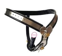 Dispositivo de castidad femenina invisible que previene el cinturón con correa 316 Jaula de pene de acero inoxidable Pantalones bloqueables con tapón anal Tapón vaginal BDSM Juguetes sexuales Mujer(B-