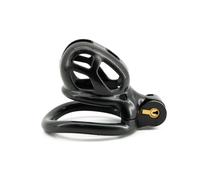 Dispositivo de castidad masculina Mini jaula gay colorida con anillo de 4 tamaños(Black)