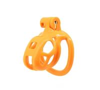 Dispositivo de castidad masculina Mini jaula gay colorida con anillo de 4 tamaños(Orange)