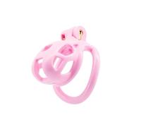 Dispositivo de castidad masculina Mini jaula gay colorida con anillo de 4 tamaños(Pink)