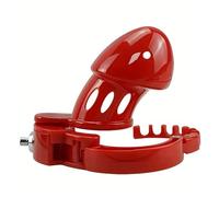 Dispositivo De Castidad Masculino Ajustable, Anillo De Plástico, Jaula Para Pene, Accesorio De Bondage Para Hombres Con Anillo De Pene Ajustable, Cerradura Uretral Erótica, Color Rojo, Talla Única