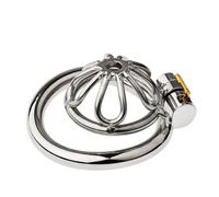 Dispositivo De Castidad Masculino De Acero Inoxidable,Jaula Para Pene Con Anillo De Arco,Juguetes Sexuales Para Hombres,Cerradura Uretral,Artículos Para Adultos,Blanco,Talla S,45 Mm,Anillo D