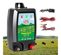 Dispositivo de cerca eléctrica de 12 V con pantalla LED, alcance 10 km, 2 julios, 12 kV, para proteger animales de granja, aves de corral, pastos y jardines