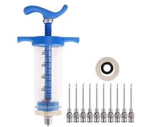 Dispositivo De DosificacióN Continua Jeringa De Vacuna Para Herramienta Veterinaria 10/20/30/50ml Con 10 Agujas Para Granja Ganado Cerdo Oveja Pollo Cabeza Alfiler(50ml with needles,7x13)