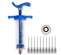 Dispositivo De DosificacióN Continua Jeringa De Vacuna Para Herramienta Veterinaria 10/20/30/50ml Con 10 Agujas Para Granja Ganado Cerdo Oveja Pollo Cabeza Alfiler(30ml with needles,9x20)