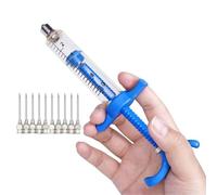 Dispositivo De DosificacióN Continua Jeringa Veterinaria De Plástico Con Aguja Para Alimentación Aves Para Corral 10/30/50ML(10ml blue)