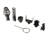 Dispositivo de dragado de tuberías de 16 mm de diámetro, máquina perforadora de resorte para conector de cortador limpiador de drenaje, 7 piezas de alambre de acero al manganeso (color negro)