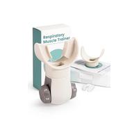 Dispositivo de ejercicio de respiración, entrenadores de respiración con vibración inspiratoria/espiratoria ajustable, fitness para el bienestar (beige)