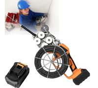 Dispositivo de enhebrado de cables, herramienta de cableado de pared para pasar cables a través de paredes, motor de cepillo de 86 V 10000 mAh 40 m/min, cable de 30 m para tendido de tuberías
