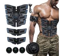 Dispositivo De Entrenamiento De Músculos Abdominales, Entrenador De Músculos Abdominales EMS, Parche De Fitness De Ejercicio De Carga De Pantalla Digital(Azul)