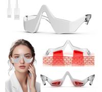 Dispositivo de estiramiento de ojos, dispositivo de estiramiento de ojos con luz roja, gafas para quitar bolsas de ojos, terapia de luz roja debajo de los ojos, removedor de bolsas con calefacción