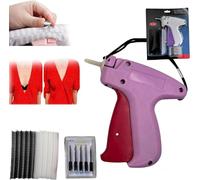 Dispositivo de fijación rápida para ropa, pistola de grapadora de colchas, pistola de micropuntadas para ropa, herramienta de puntada de micro etiquetado para ropa, color rosa
