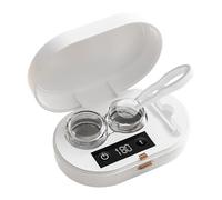 Dispositivo de limpieza de lentes de contacto: limpiador ultrasónico de lentes de contacto, 360 grados automático de alta frecuencia, portátil recargable USB para lentes RGP blandas, duras y